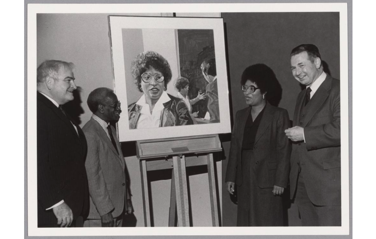 Unveiling portrait of Shirley Jackson, 1981 MIT Black History